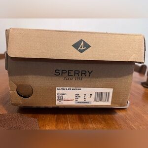 Men’s Sperry Soletide 2-Eye White/Red size 9 w/box